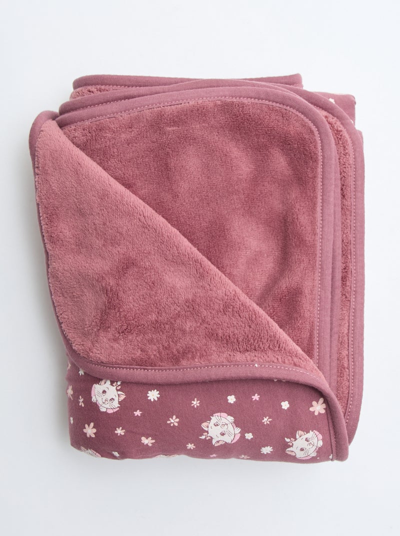Couverture double face 'Disney' 'Marie' en jersey coton 80x100 cm Rose - Kiabi