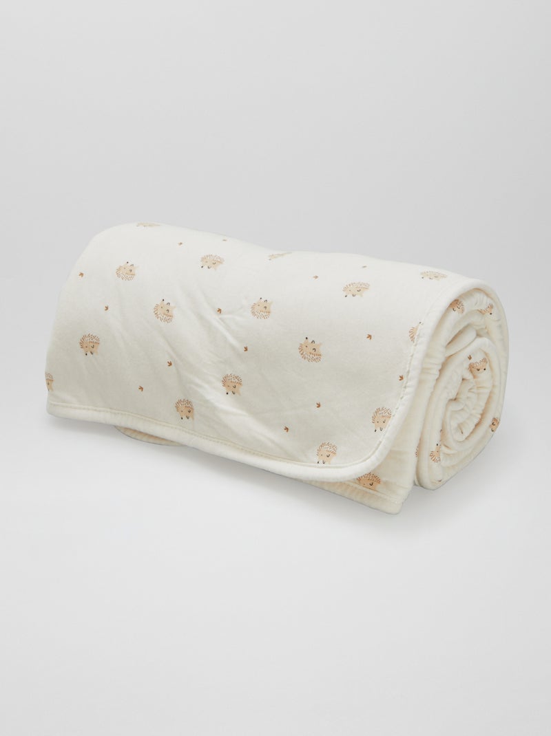 Couverture imprimé avec intérieur polaire Beige - Kiabi