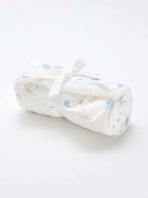 Couverture imprimé en coton jersey - Kiabi