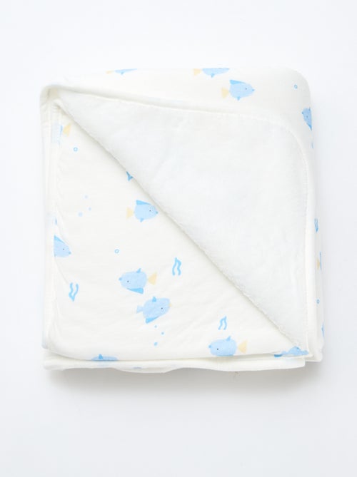 Couverture imprimé en coton jersey - Kiabi