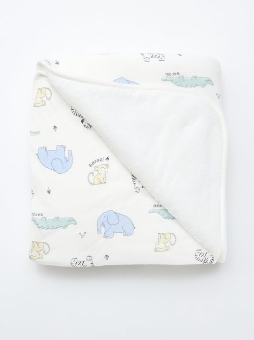 Couverture imprimé en coton jersey - Kiabi