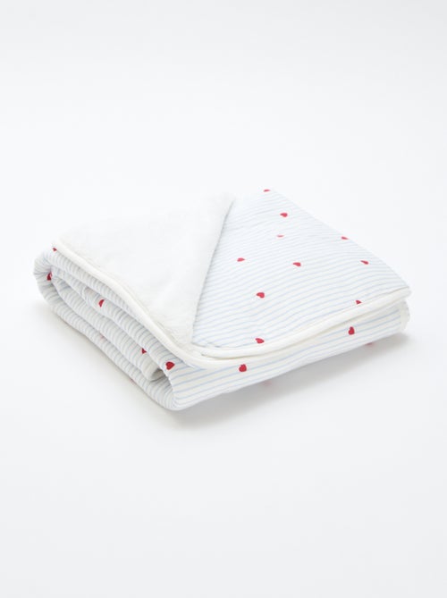 Couverture imprimé en coton jersey - Kiabi