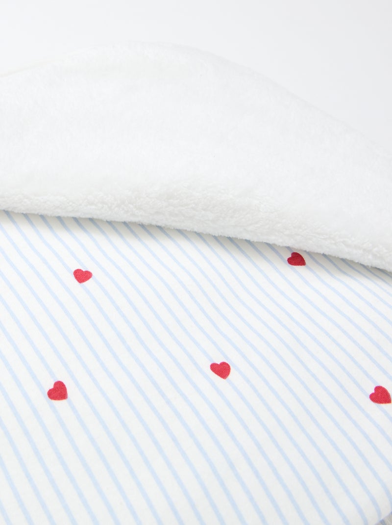 Couverture imprimé en coton jersey Bleu - Kiabi