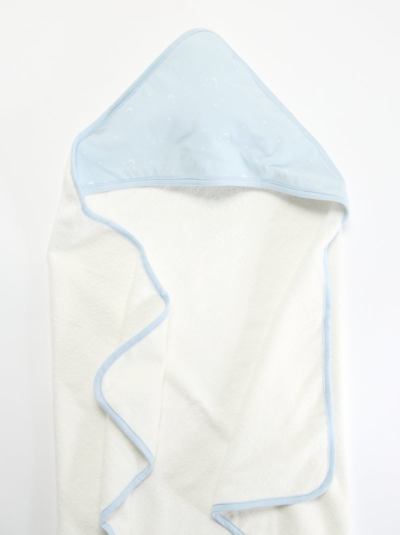 Couverture imprimé en coton jersey et polaire Bleu - Kiabi