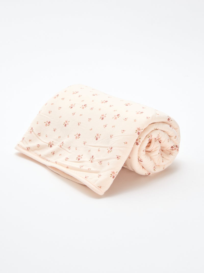 Couverture imprimé en coton jersey Rose - Kiabi