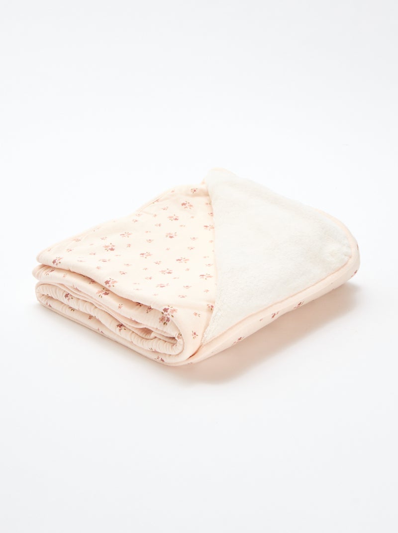 Couverture imprimé en coton jersey Rose - Kiabi