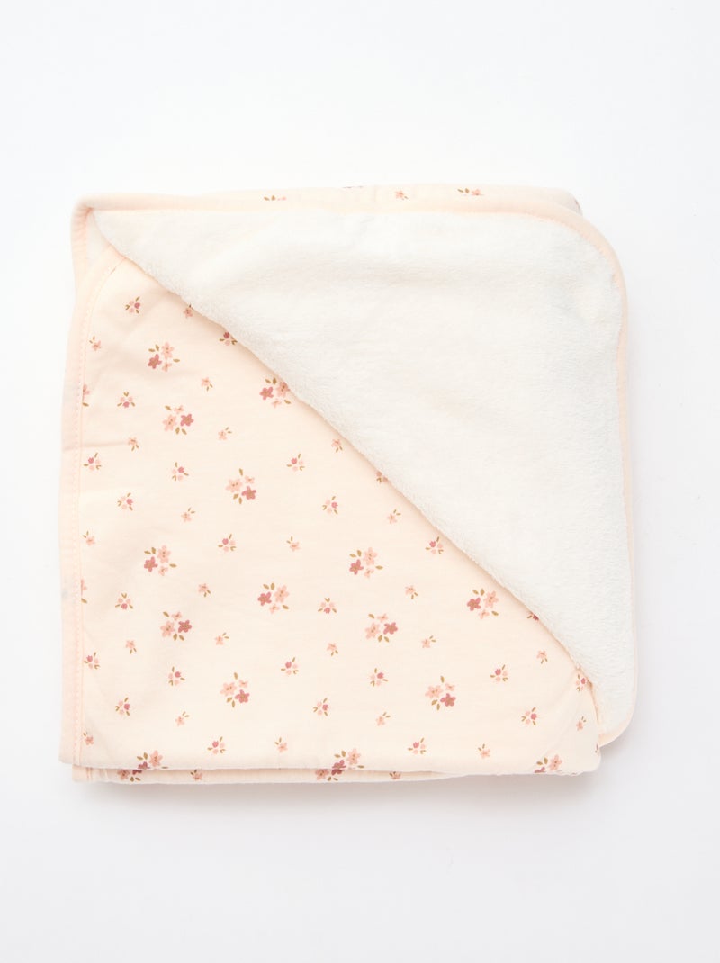Couverture imprimé en coton jersey Rose - Kiabi