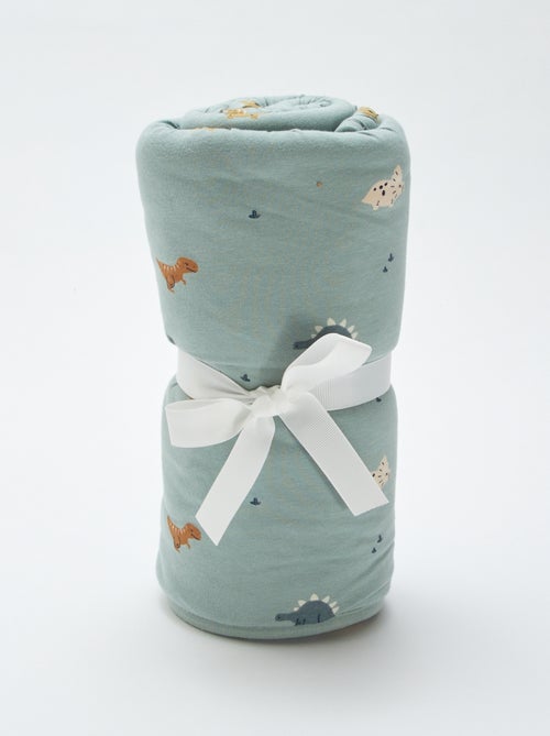 Couverture imprimé en coton jersey - Kiabi