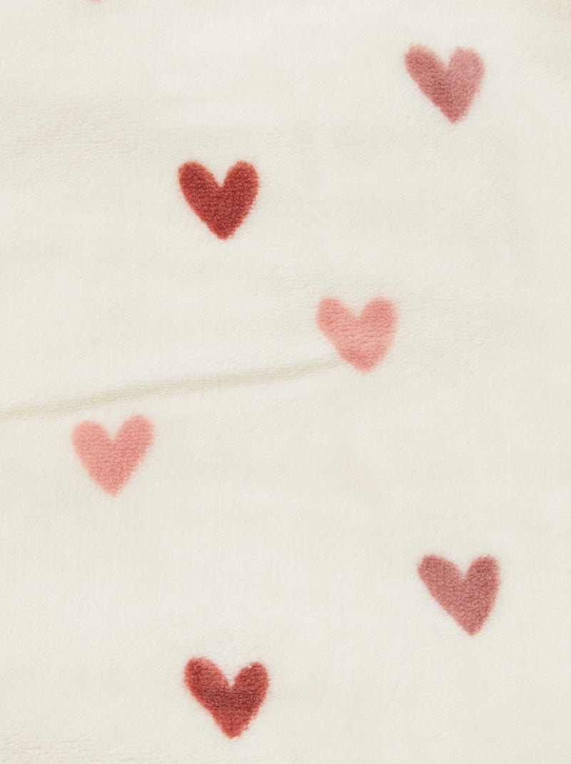 Couverture imprimée avec effet polaire/doudou Beige - Kiabi