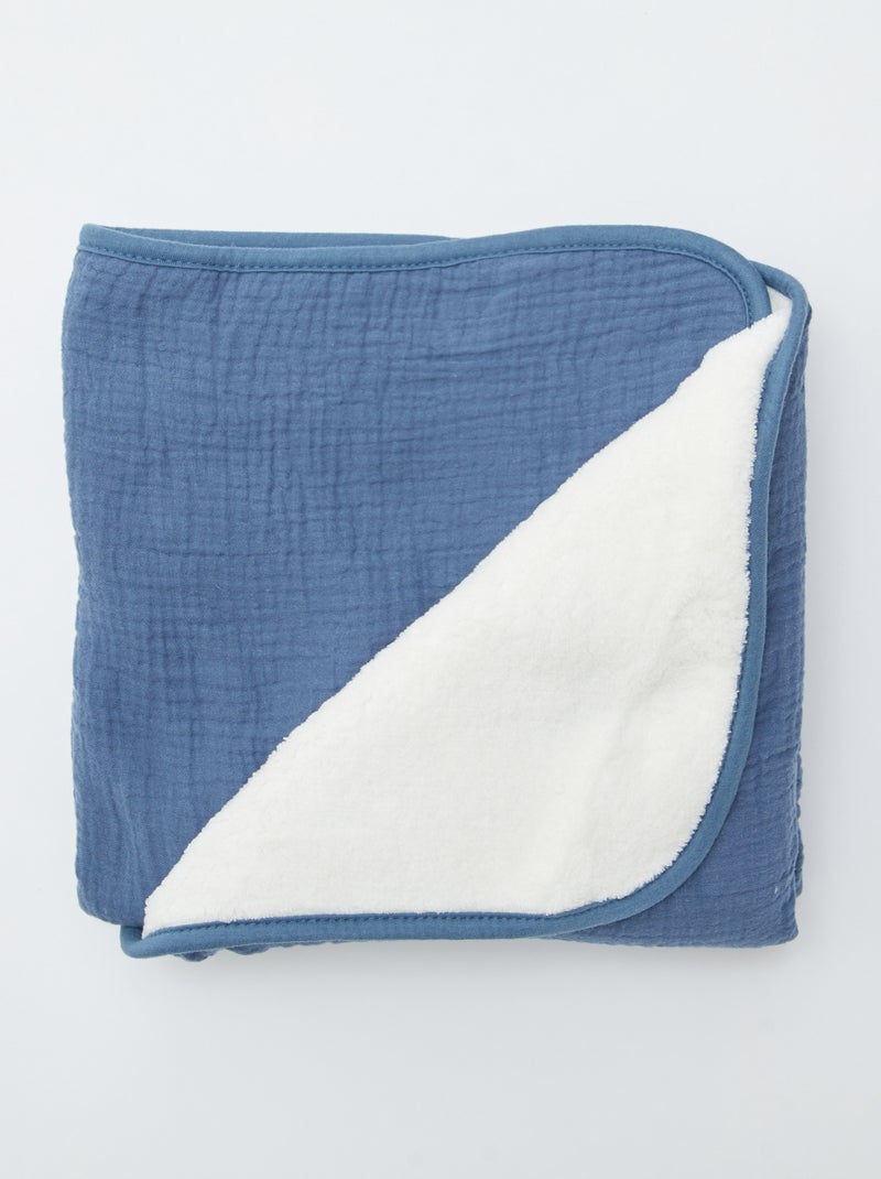 Couverture lange en gaze de coton Bleu - Kiabi