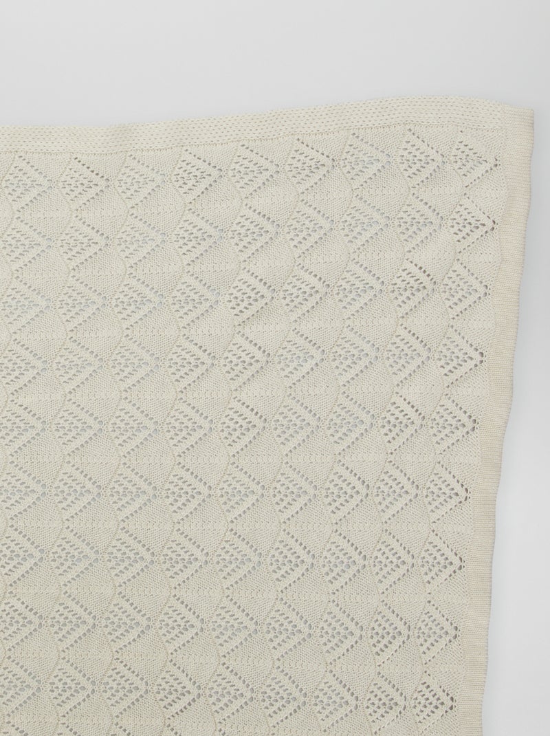 Couverture tricot Beige - Kiabi