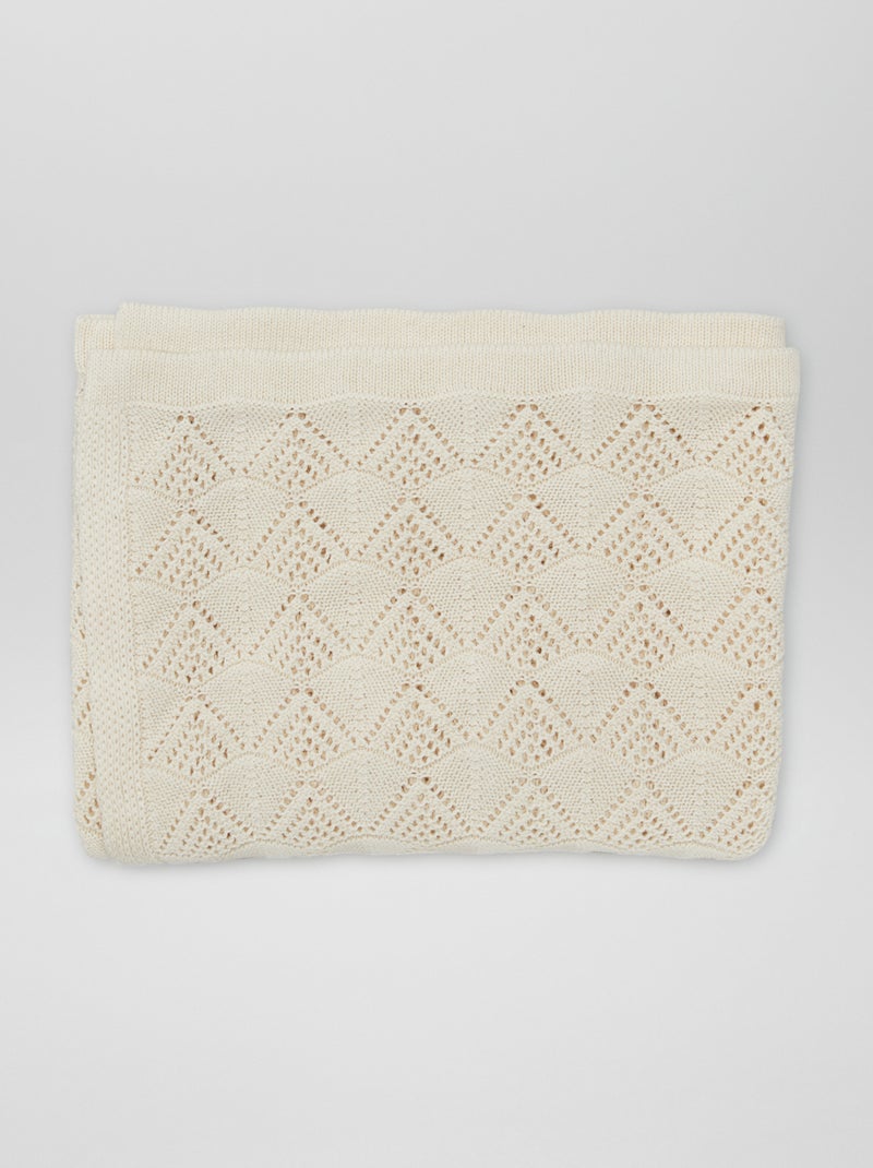 Couverture tricot Beige - Kiabi