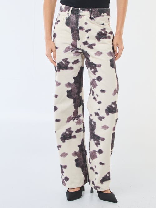 Cow Print Wide Leg Pants - Kiabi