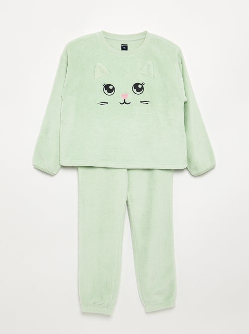 Cozy Coral Fleece Pajama Set - Sweatshirt & Pants - Kiabi