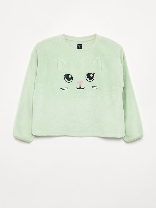Cozy Coral Fleece Pajama Set - Sweatshirt & Pants - Kiabi