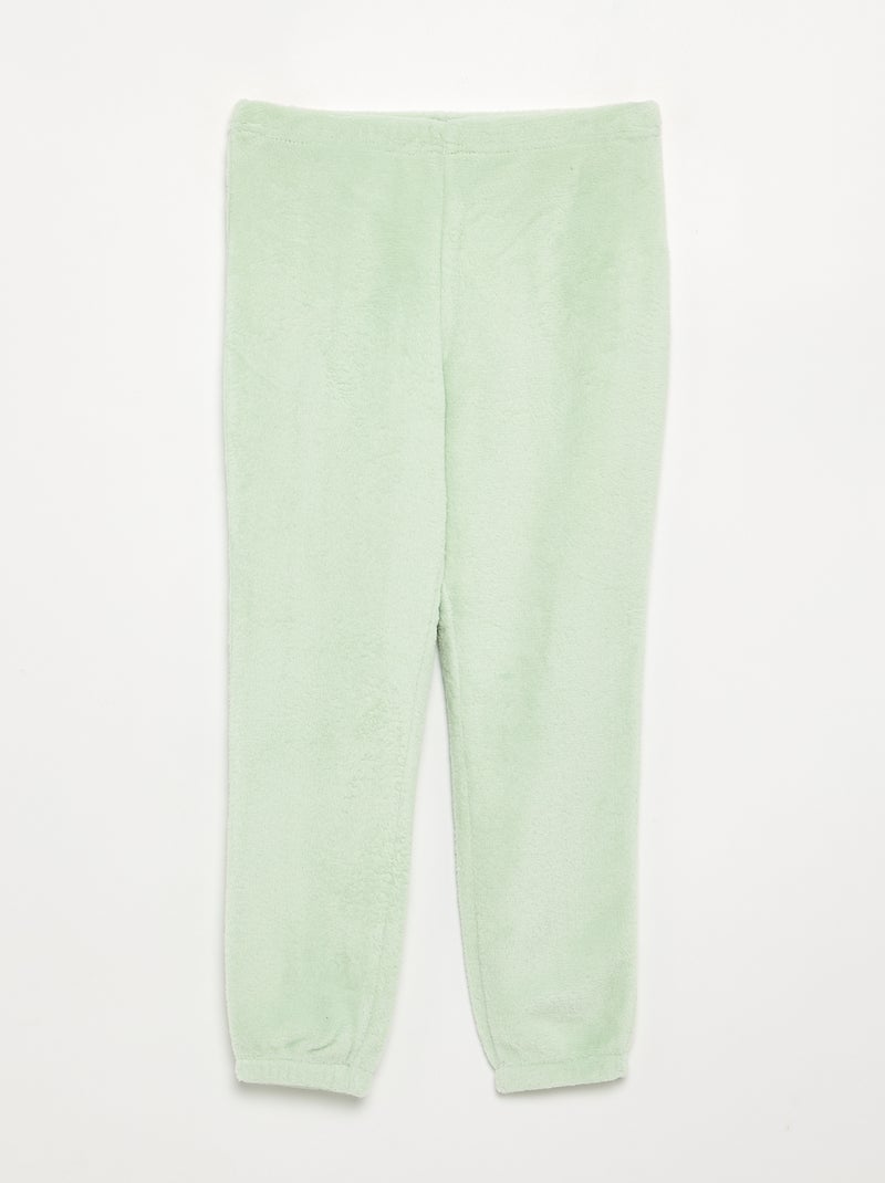 Cozy Coral Fleece Pajama Set - Sweatshirt & Pants Green - Kiabi