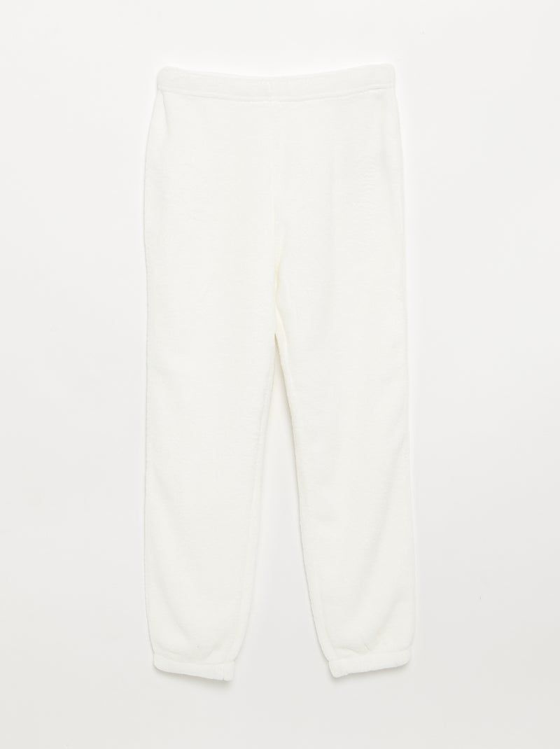 Cozy Coral Fleece Pajama Set - Sweatshirt & Pants White - Kiabi
