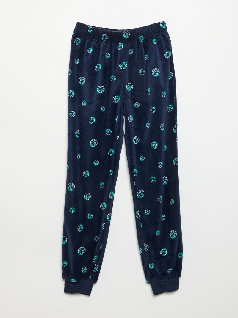 Cozy Fleece 2-Piece Pajamas - Sweatshirt + Pants Blue - Kiabi