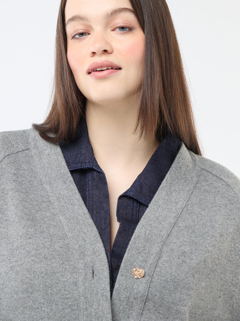 Cozy Knit Cardigan Grey - Kiabi