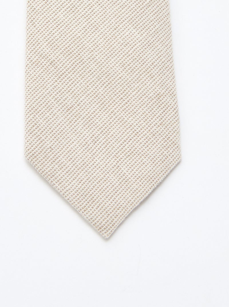 Cravate en lin mélangé Beige - Kiabi