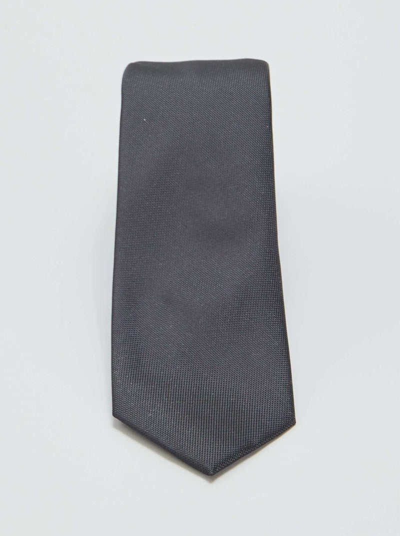 Cravate unie texturée Noir - Kiabi