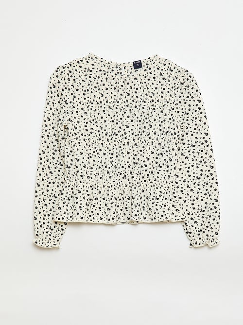 Crêpe-Bluse mit Muster - Kiabi