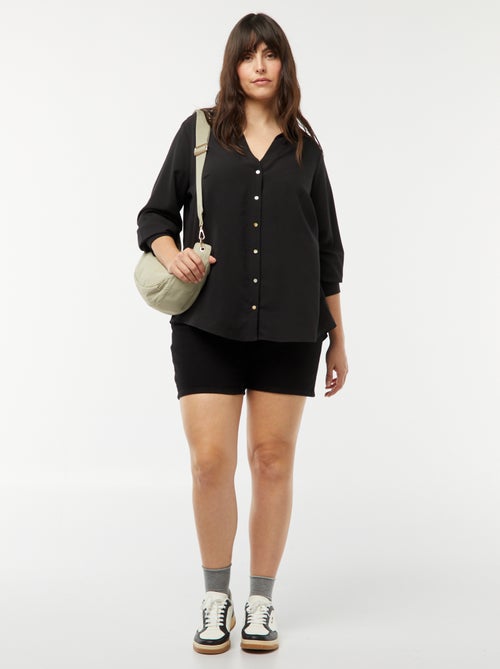 Crepe Knit Flowy Blouse - Kiabi
