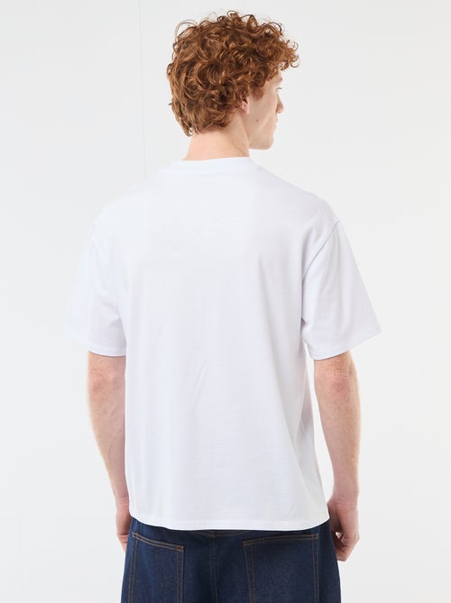Crew Neck T-Shirt with Contrast Embroidery - Kiabi