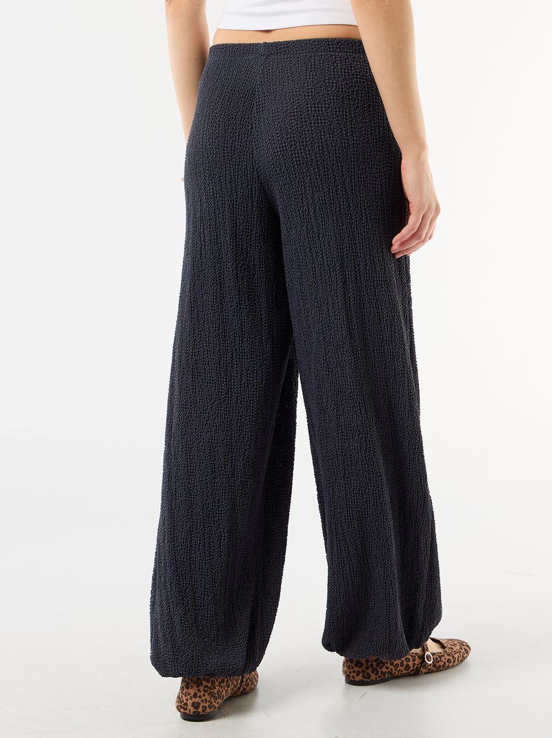 Crinkle-Ballonhose Blau - Kiabi