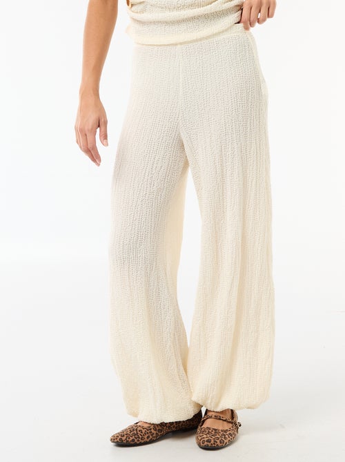 Crinkle Knit Balloon Pants - Kiabi