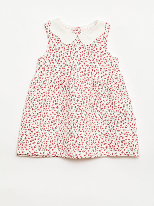 Crinkle-Strickkleid mit Popelinekragen - Kiabi