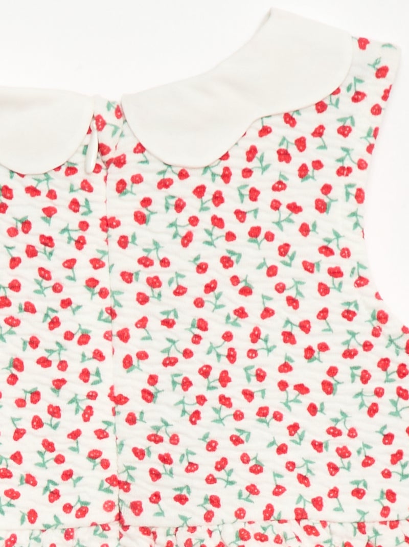 Crinkle-Strickkleid mit Popelinekragen Rot - Kiabi