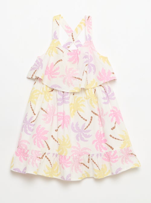 Criss-Cross Strap Shift Dress with Ruffles - Kiabi