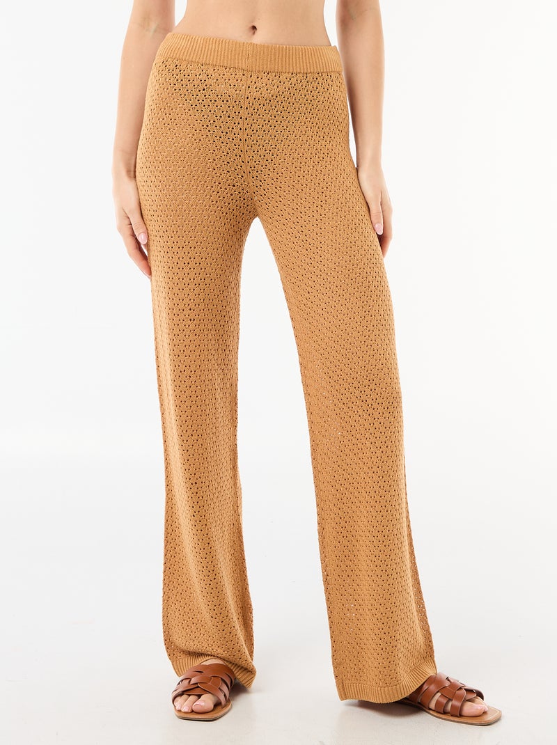 Crochet Knit Beach Pants Brown - Kiabi