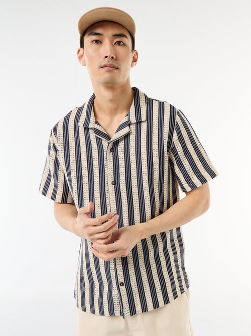 Crochet Knit Short-Sleeve Shirt - Kiabi