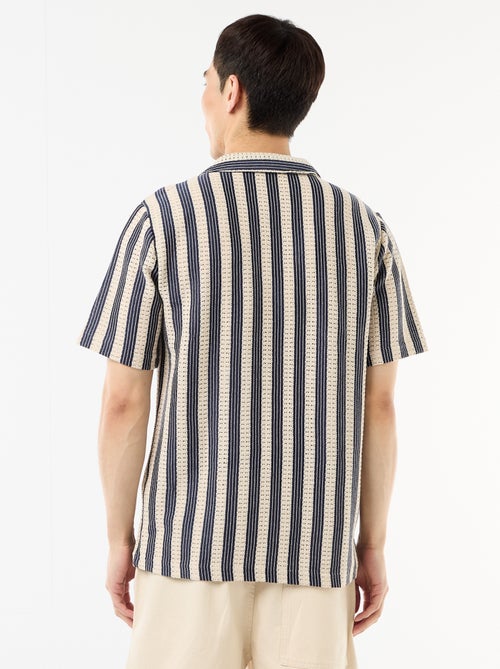 Crochet Knit Short-Sleeve Shirt - Kiabi