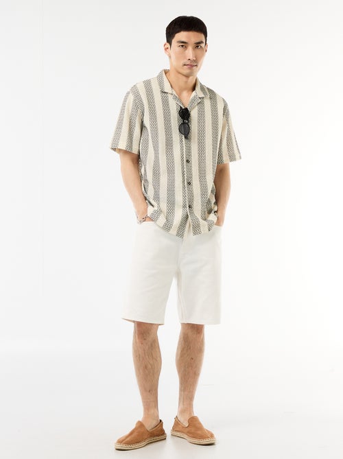 Crochet Knit Short-Sleeve Shirt - Kiabi
