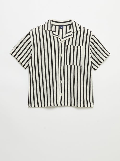 Crochet Knit Short-Sleeved Shirt - Kiabi