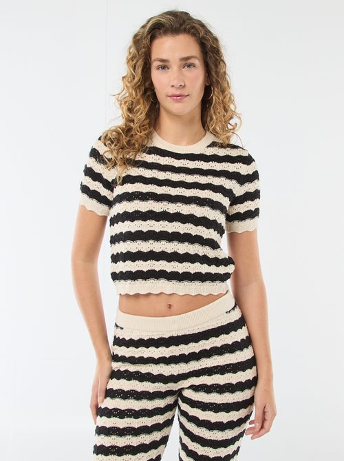 Crochet Short-Sleeve Sweater - Kiabi