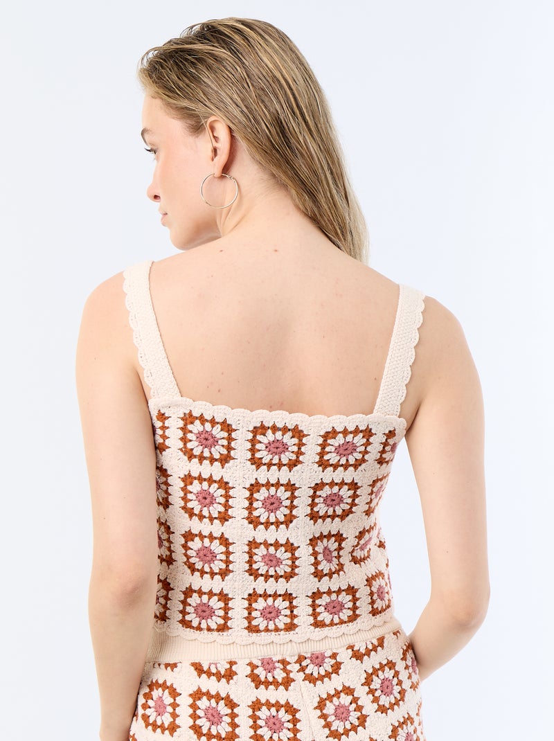 Crochet Top with Pattern Pink - Kiabi