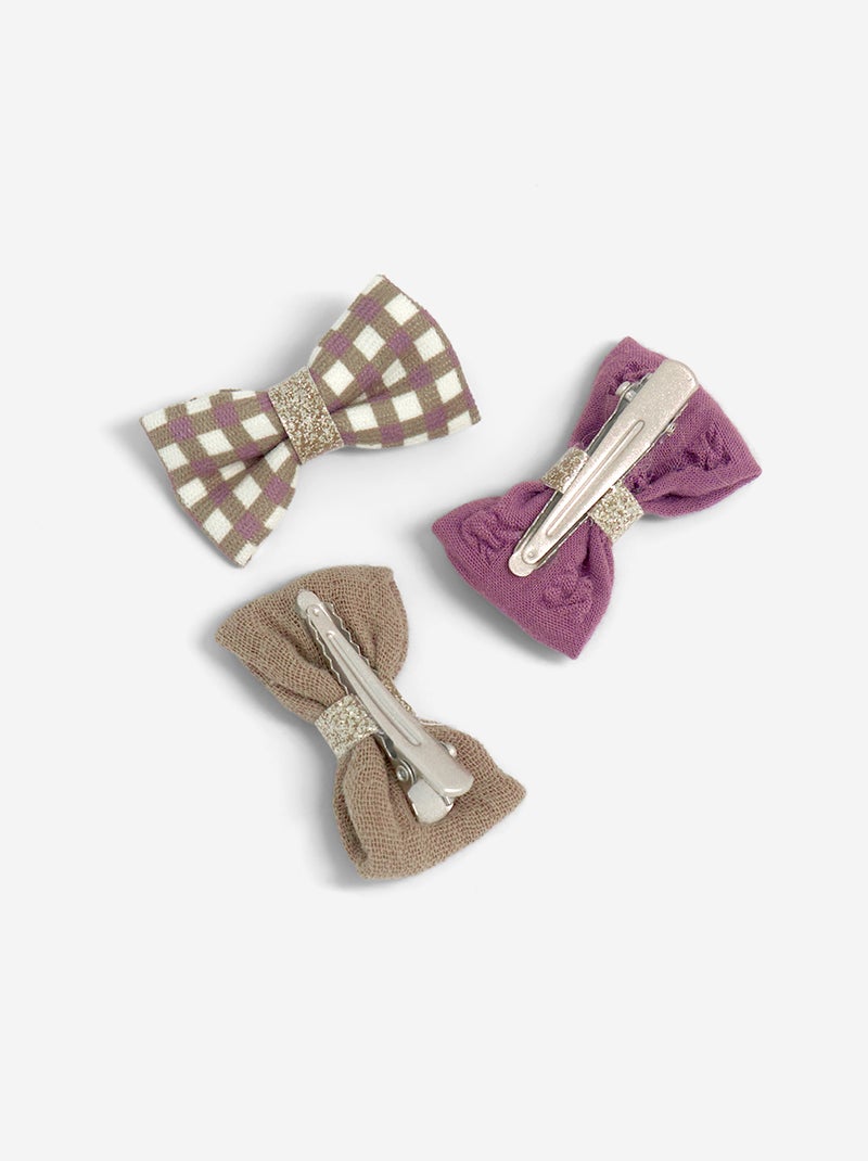 Crocodile clips with bow Pink - Kiabi