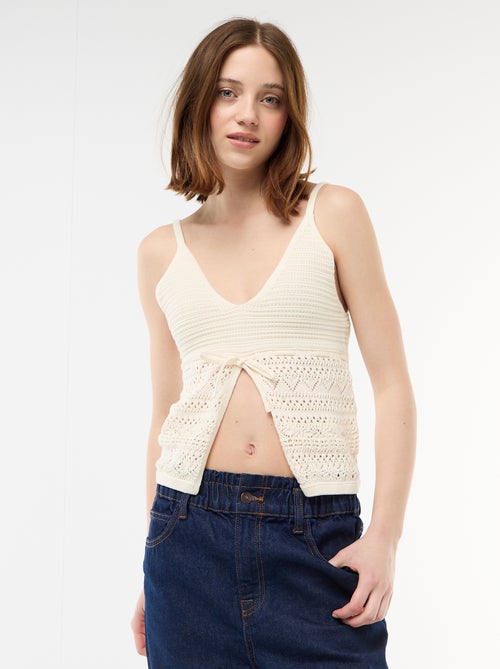Crop top en crochet - Kiabi
