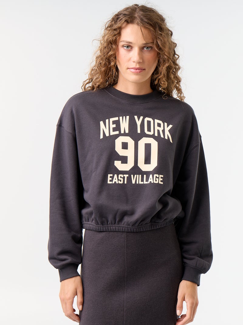 Crop Top Sweatshirt Gris - Kiabi