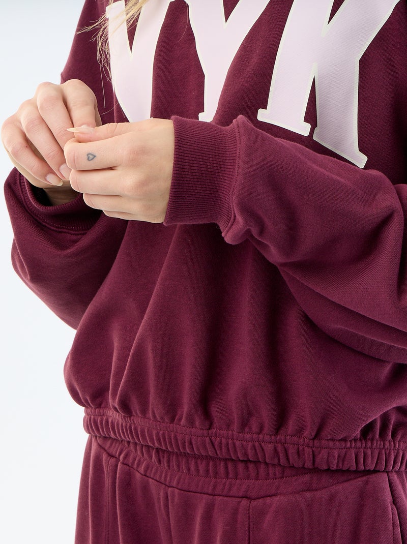 Crop Top Sweatshirt Violet - Kiabi