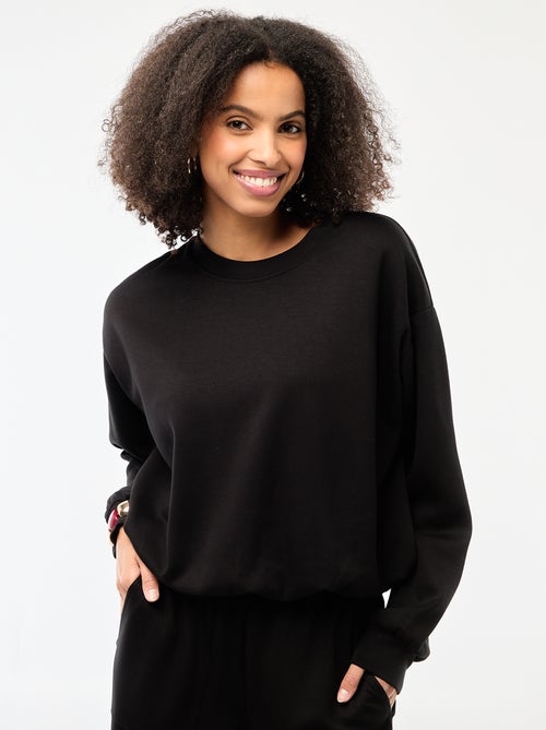 Cropped bubble hem sweatshirt - Kiabi