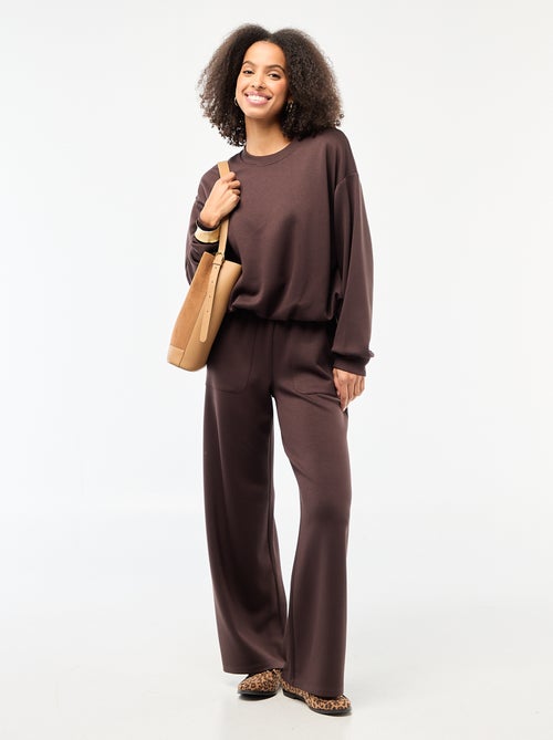 Cropped bubble hem sweatshirt - Kiabi