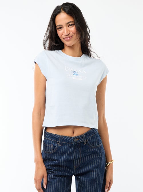 Cropped "Stitch" T-Shirt - Kiabi