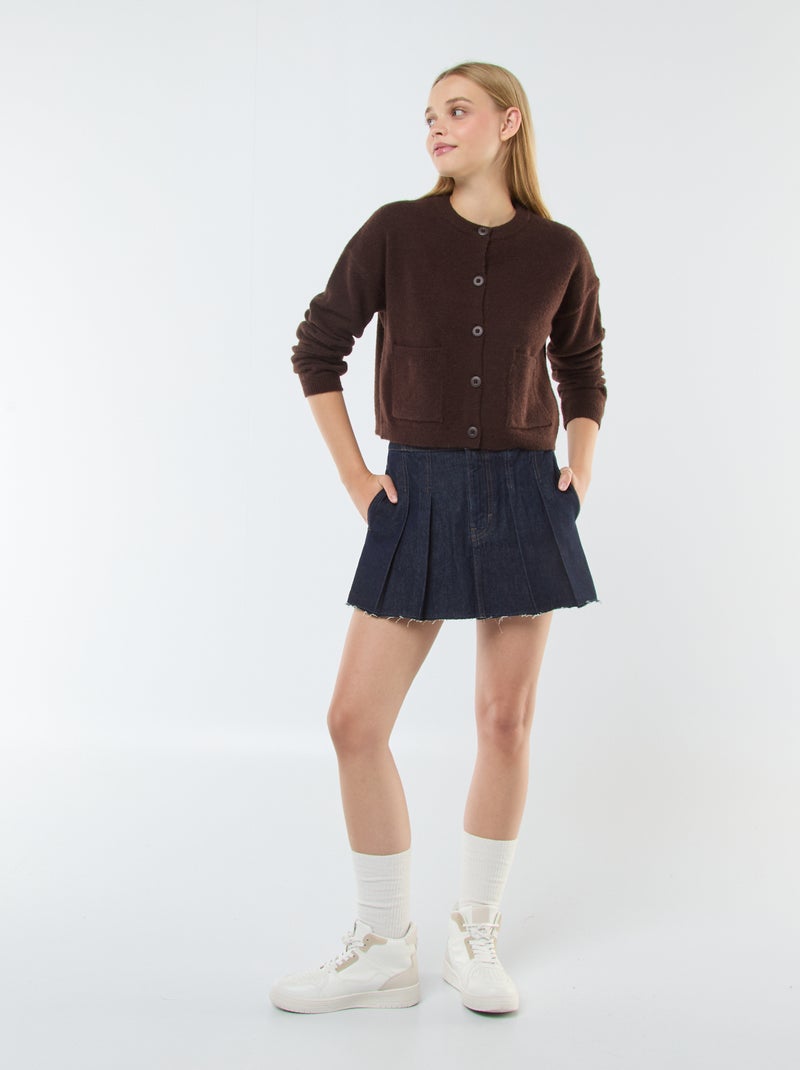 Cropped-Strickjacke aus Strick Braun - Kiabi