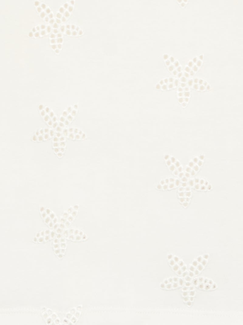 Cropped T-shirt with Broderie Anglaise White - Kiabi