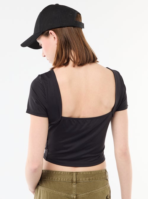 Cropped T-shirt with Square Back Neckline - Kiabi